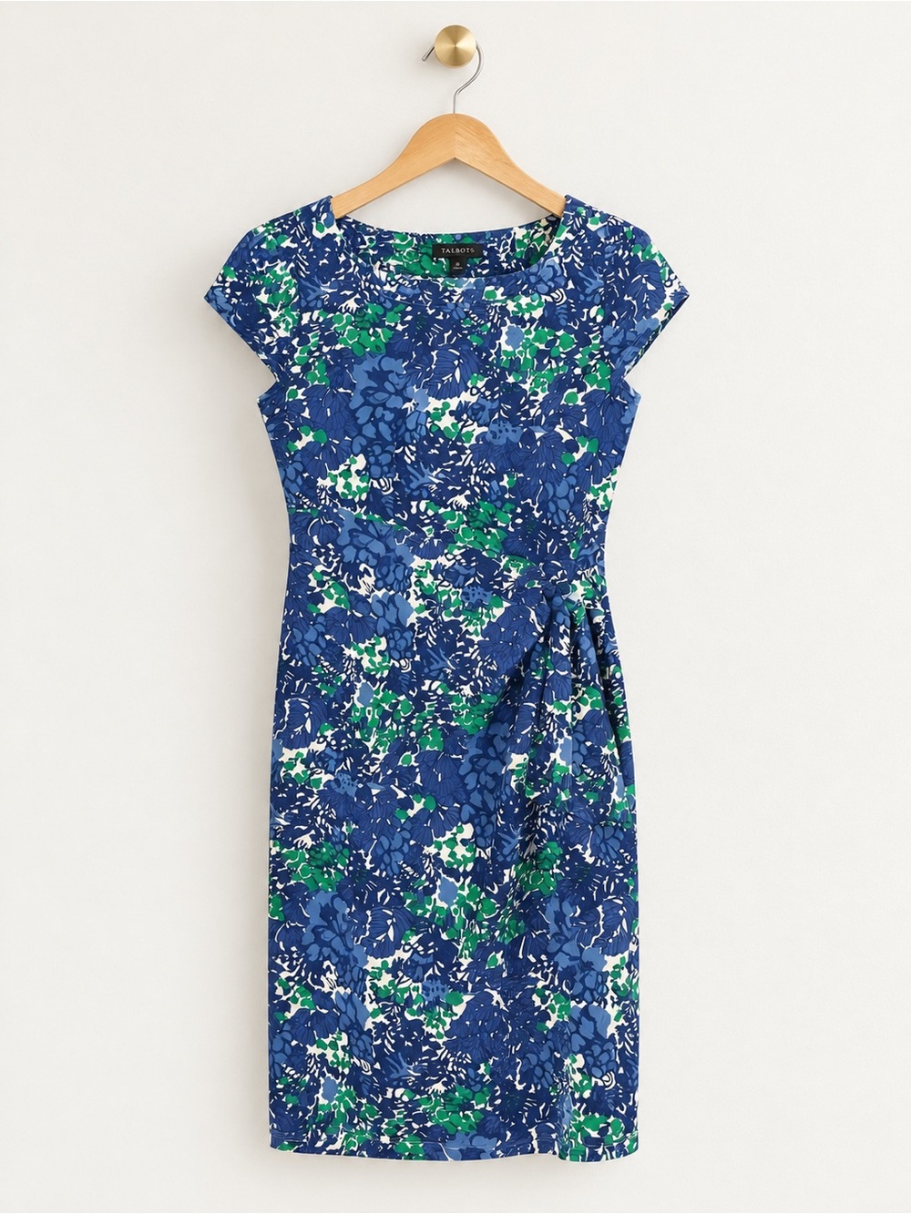 Talbots XS Spring Garden Floral Midi Dress Stretch Career